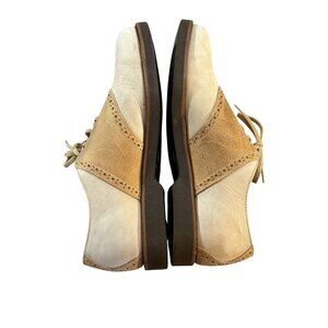 Cole Haan Mens Wingtip Oxfords 8.5D Leather Tan & Beige Lace-Up Dress Shoes